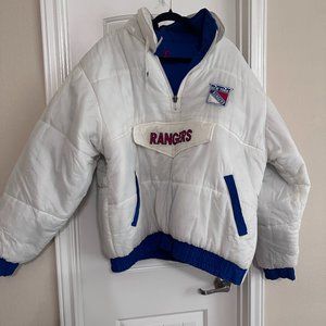 New York Rangers  90s Pro Player Footlocker Reversible NHL Puffer Pullover  XL